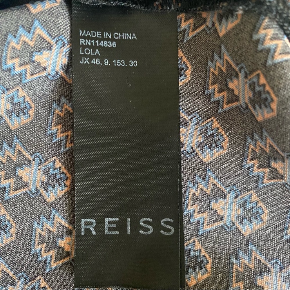 Reiss Lola Print Blouse Black Print Size 0 US - Picture 15 of 16